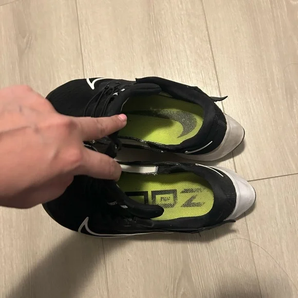 Nike Black Athletic Shoes with Lime Green Insoles - Picture 3 of 5